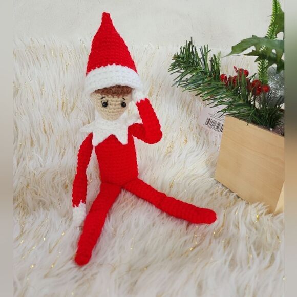 New Handmade Crochet Christmas Elf. - Picture 4 of 10